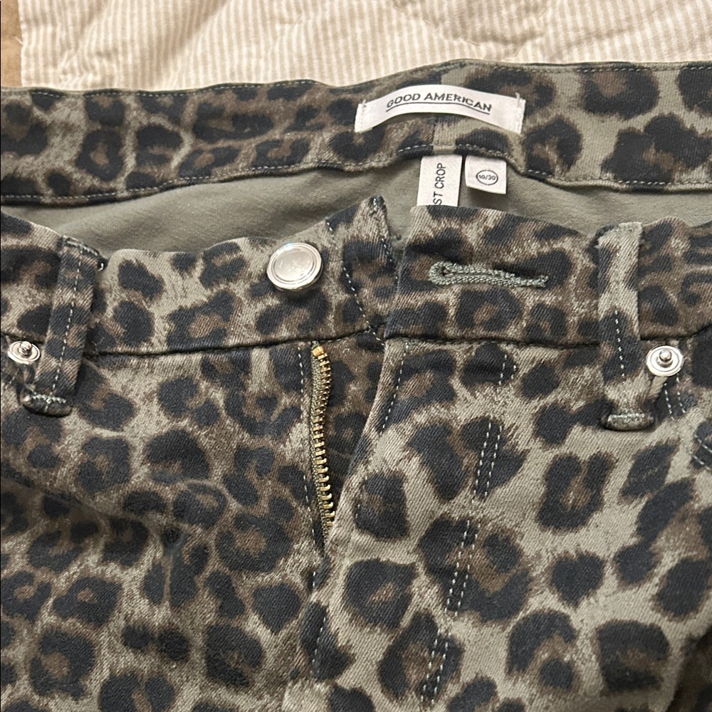 Good American Animal Print Jeans in Black and Brown